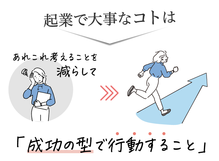 起業で大事なコトはあれこれ考えることを減らして「成功の型で行動すること」