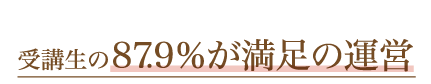 受講生の87.9％が満足の運営