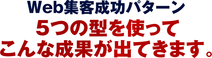 Web集客成功パターン5つの型を使ってこんな成果が出てきます。